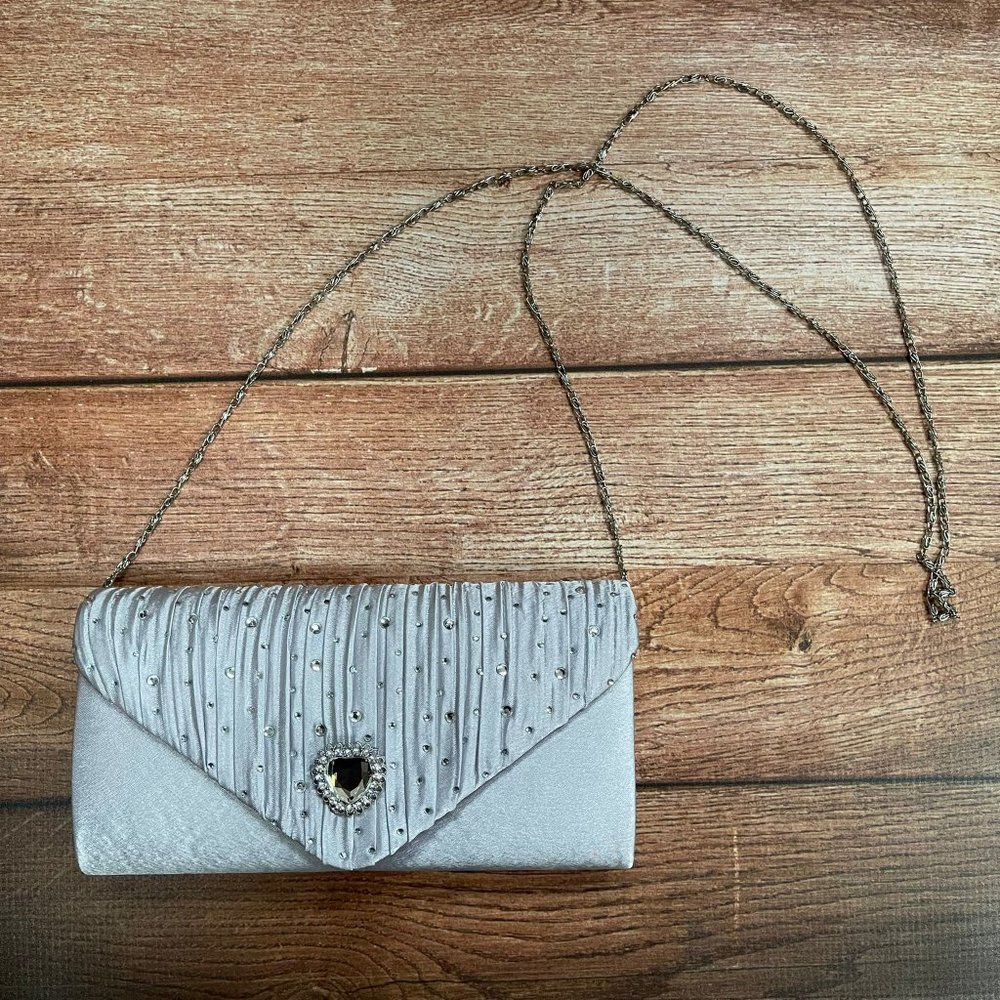 Silver party cocktail evening purse